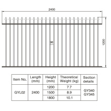 Traditional Designed 1.2/1.5/1.8m. H X 2.4 M. W Aluminum Black Fence Section